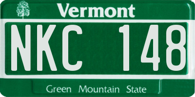 VT license plate NKC148