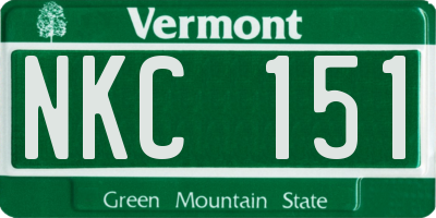 VT license plate NKC151