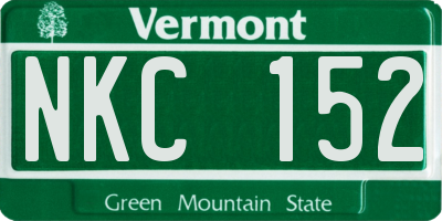VT license plate NKC152
