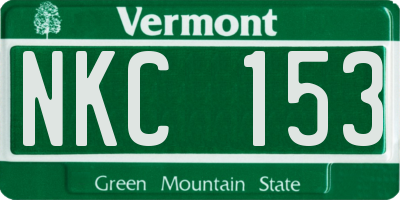 VT license plate NKC153