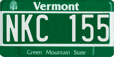 VT license plate NKC155