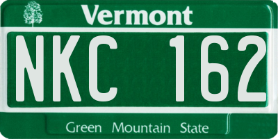VT license plate NKC162