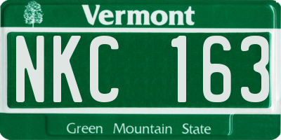 VT license plate NKC163