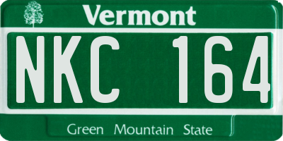VT license plate NKC164