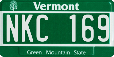 VT license plate NKC169