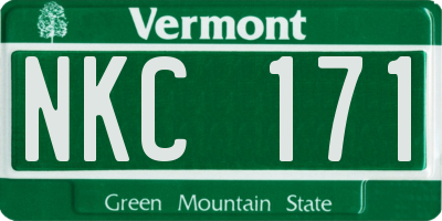 VT license plate NKC171