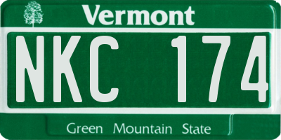 VT license plate NKC174