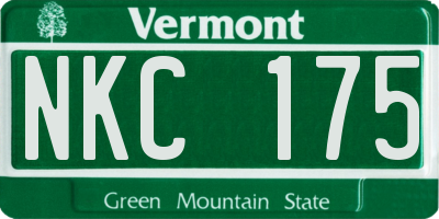 VT license plate NKC175