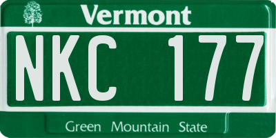 VT license plate NKC177