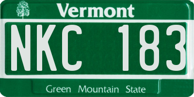 VT license plate NKC183