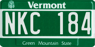 VT license plate NKC184