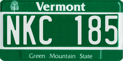 VT license plate NKC185