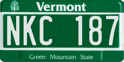 VT license plate NKC187