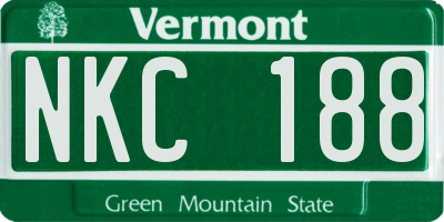 VT license plate NKC188