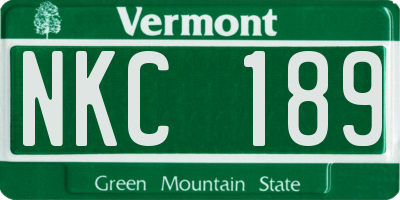 VT license plate NKC189