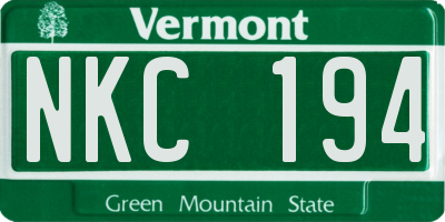 VT license plate NKC194