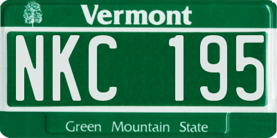 VT license plate NKC195