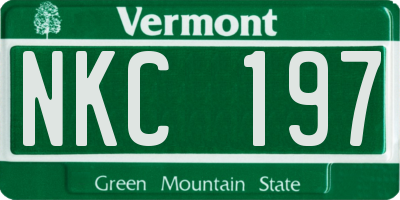 VT license plate NKC197