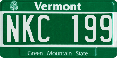 VT license plate NKC199