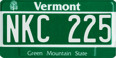 VT license plate NKC225