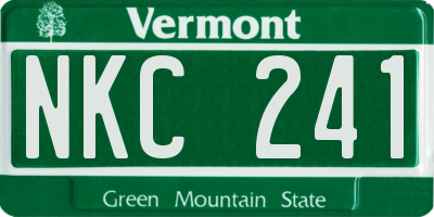 VT license plate NKC241