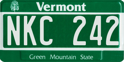 VT license plate NKC242