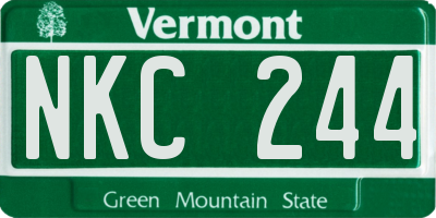 VT license plate NKC244
