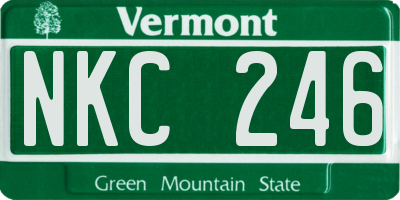 VT license plate NKC246