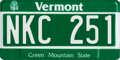 VT license plate NKC251