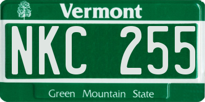 VT license plate NKC255