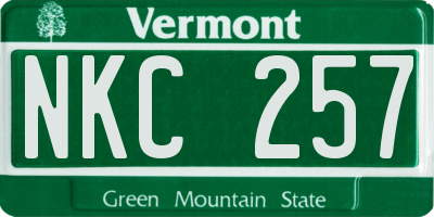 VT license plate NKC257