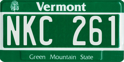 VT license plate NKC261