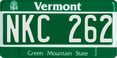 VT license plate NKC262