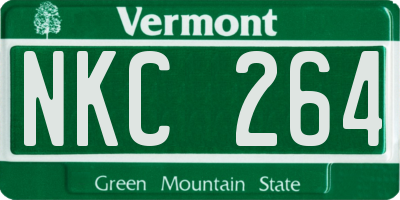 VT license plate NKC264