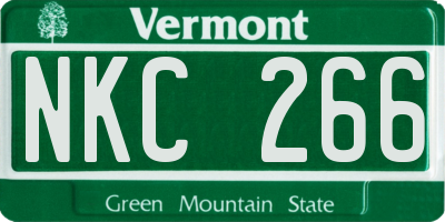 VT license plate NKC266