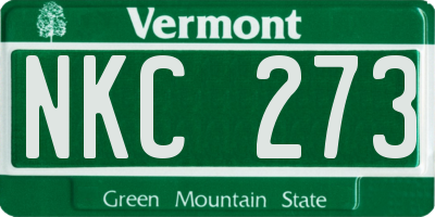 VT license plate NKC273