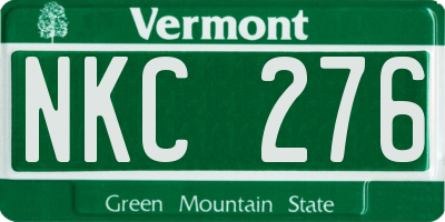 VT license plate NKC276