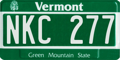 VT license plate NKC277