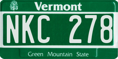 VT license plate NKC278