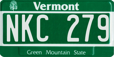 VT license plate NKC279