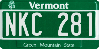 VT license plate NKC281