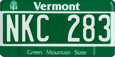 VT license plate NKC283
