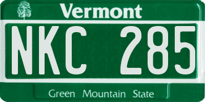 VT license plate NKC285