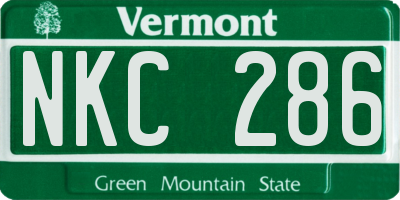 VT license plate NKC286