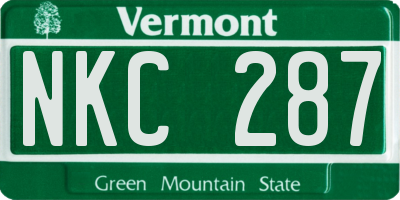 VT license plate NKC287