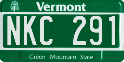 VT license plate NKC291