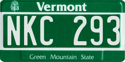 VT license plate NKC293