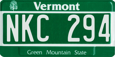 VT license plate NKC294