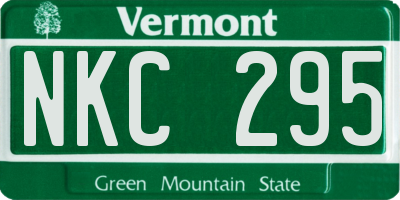 VT license plate NKC295