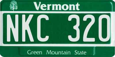 VT license plate NKC320
